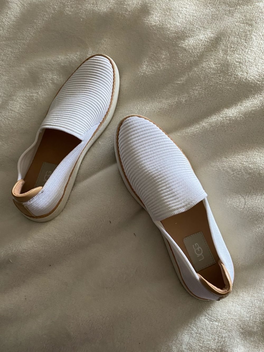UGG White Slip-On Sneakers